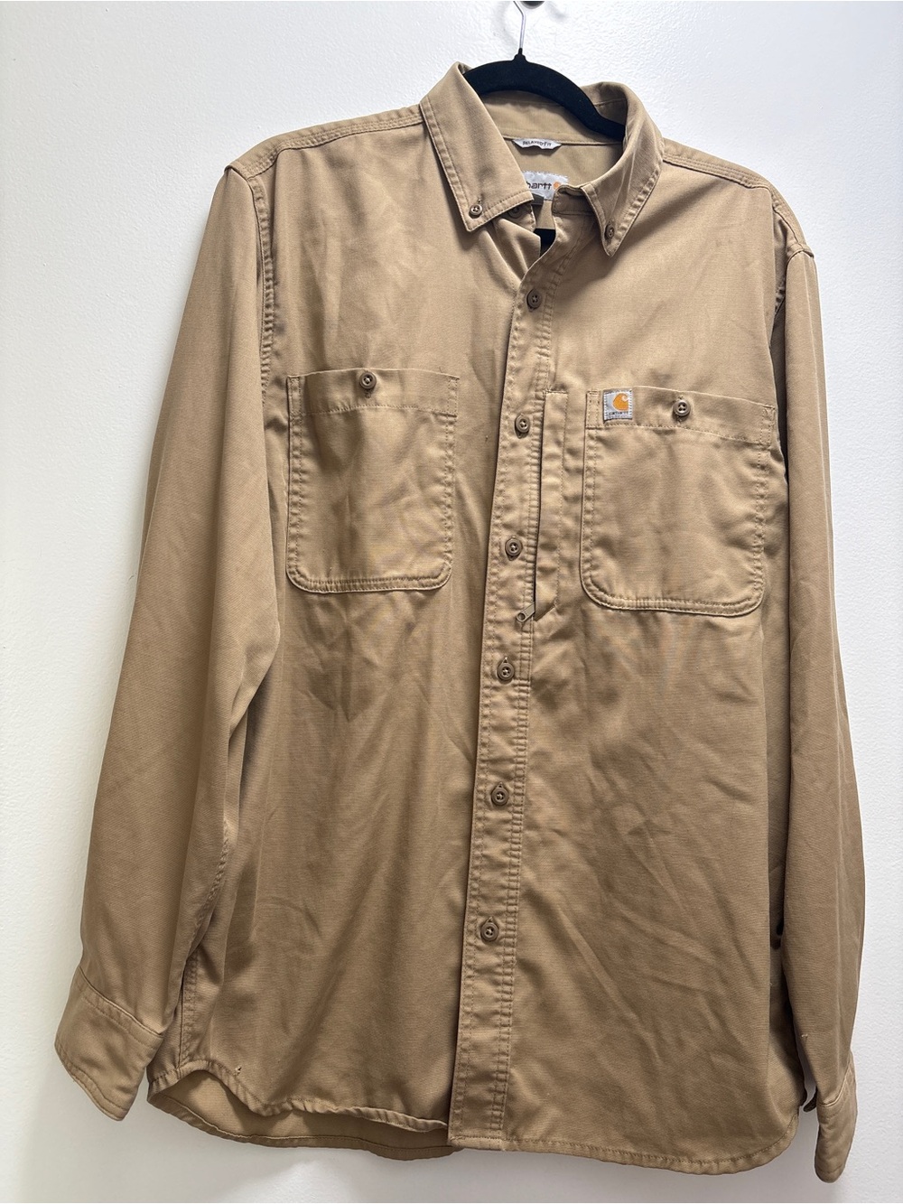 Carhartt Tan Relaxed-Fit Work Shirt Blue Color Work Shirt